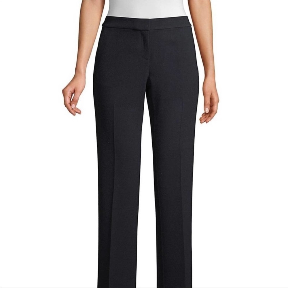 Lafayette 148 New York dark blue straight leg wool trousers